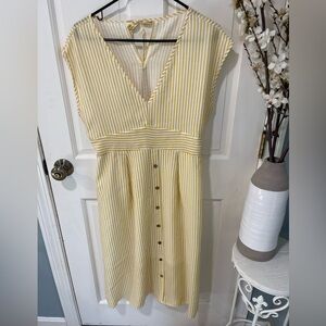Yellow pinstriped dress